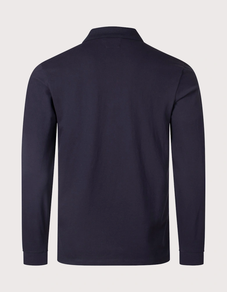 Stretch Piquet Long Sleeve Polo Shirt