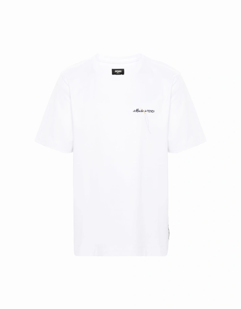 Made in Embroidered T-Shirt in White