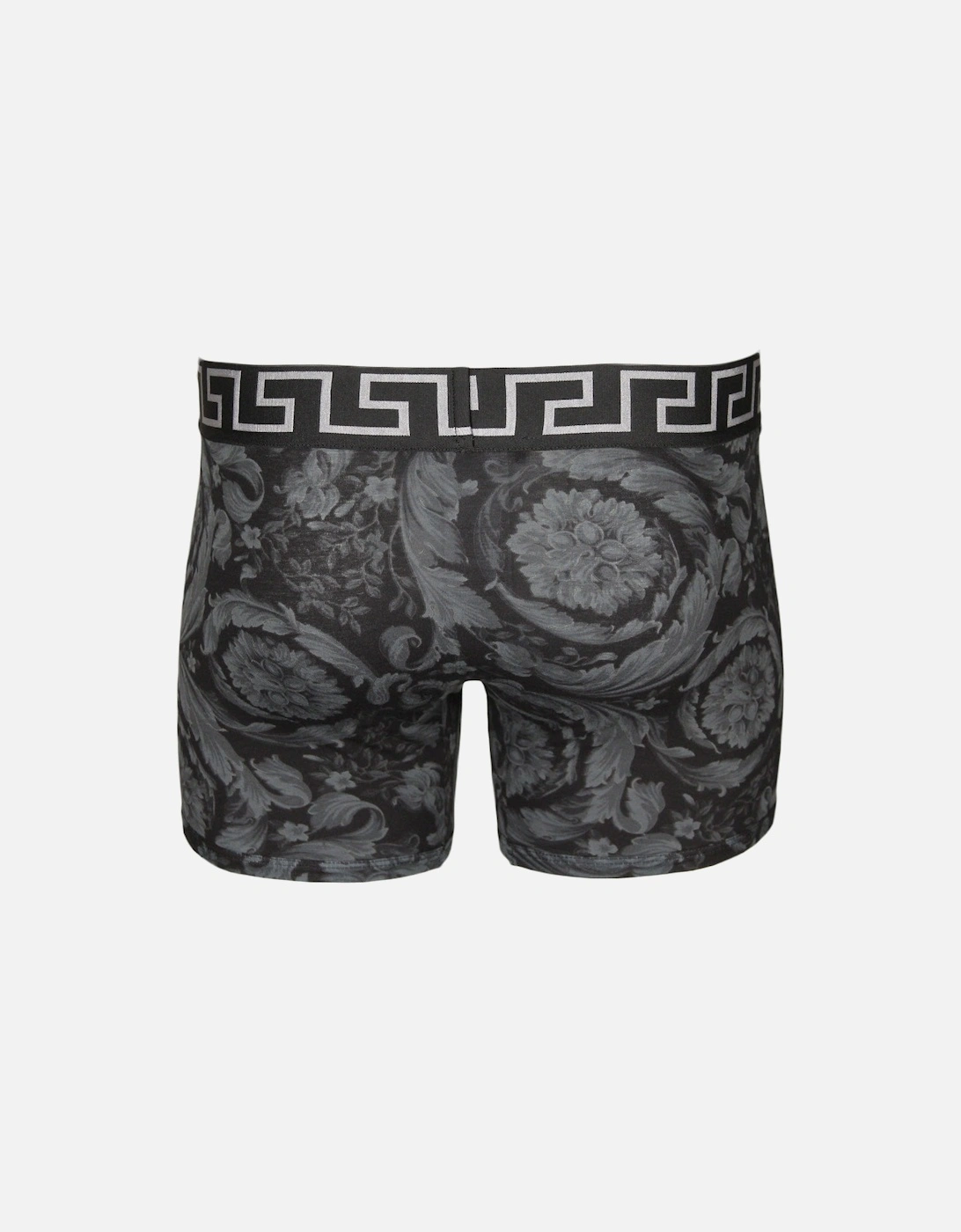 Barocco Print, Greca Boxer Briefs, Black/Grey