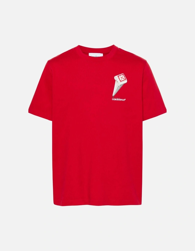 Leaning Column T-Shirt in Red