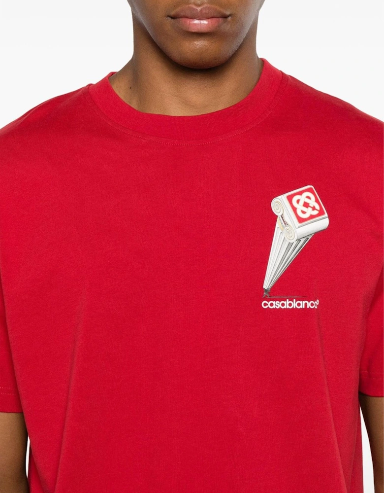 Leaning Column T-Shirt in Red