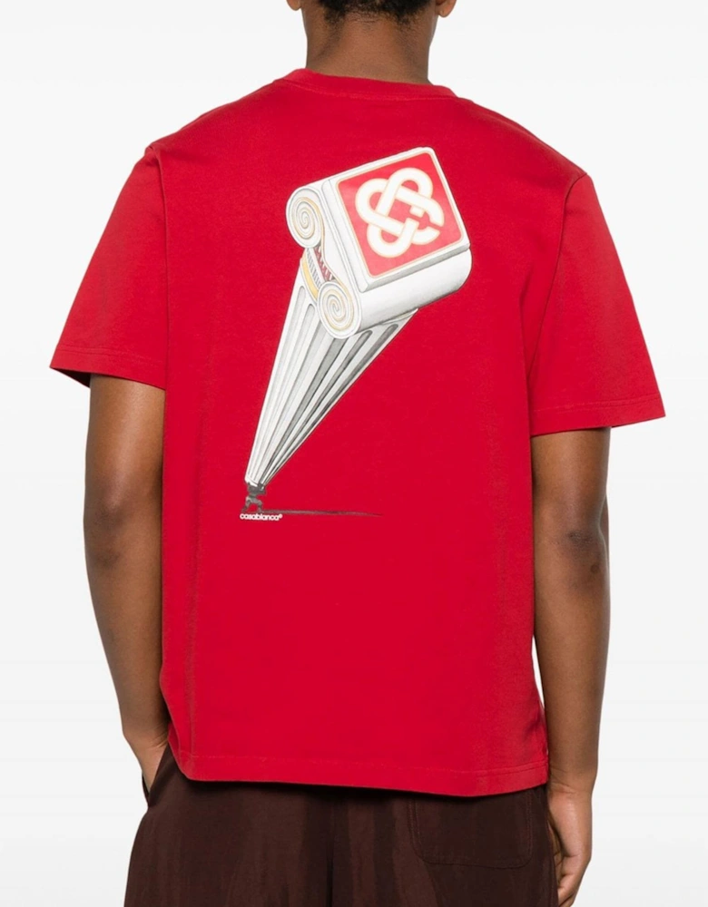 Leaning Column T-Shirt in Red