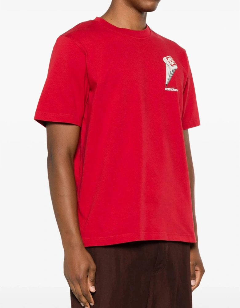 Leaning Column T-Shirt in Red