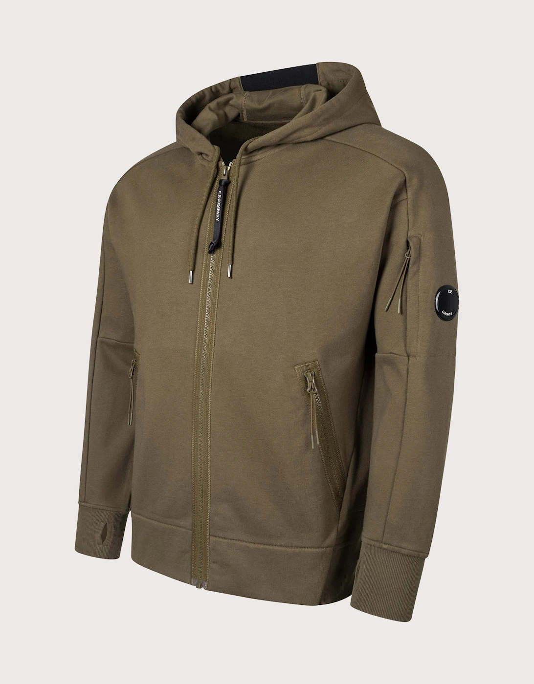 Diagonal Raised Zip Through Hoodie, 6 of 5