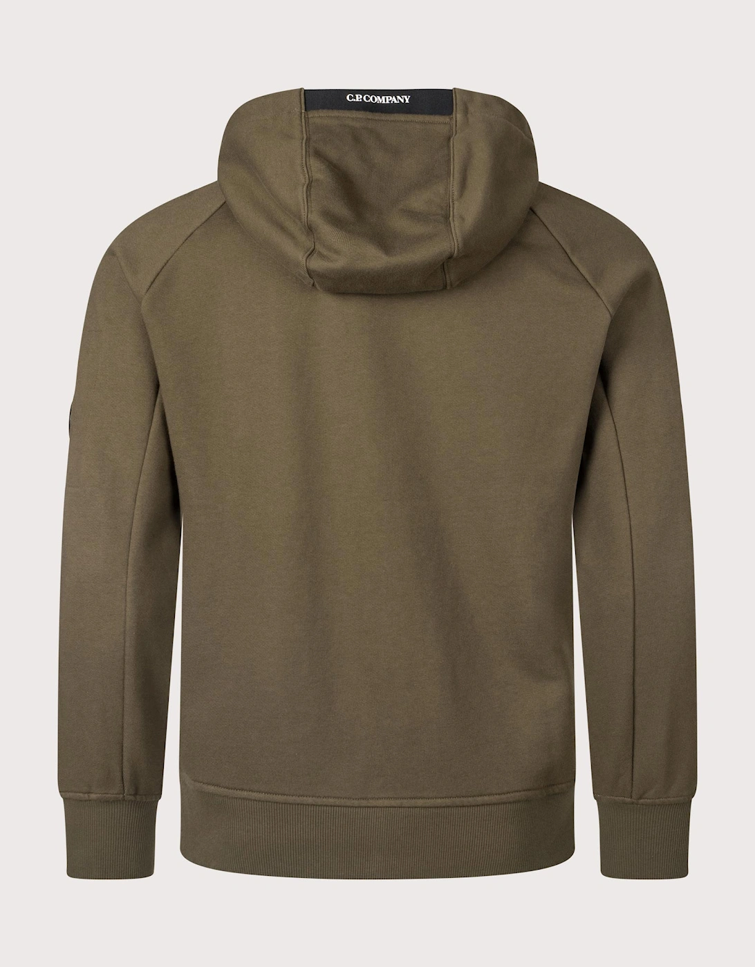 Diagonal Raised Zip Through Hoodie