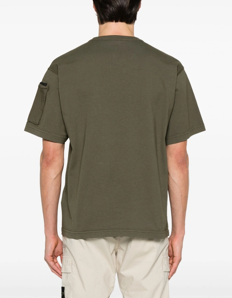 Zip Pocket Cotton T-Shirt Green