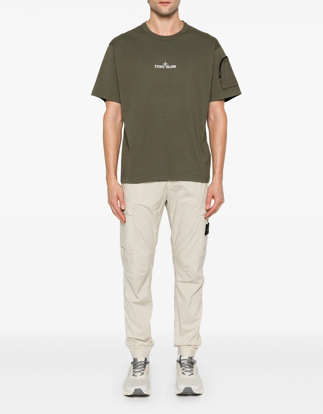 Zip Pocket Cotton T-Shirt Green