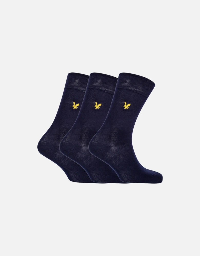 Lyle & Scott Angus Plain Socks 3 Pack - Peacoat (navy)