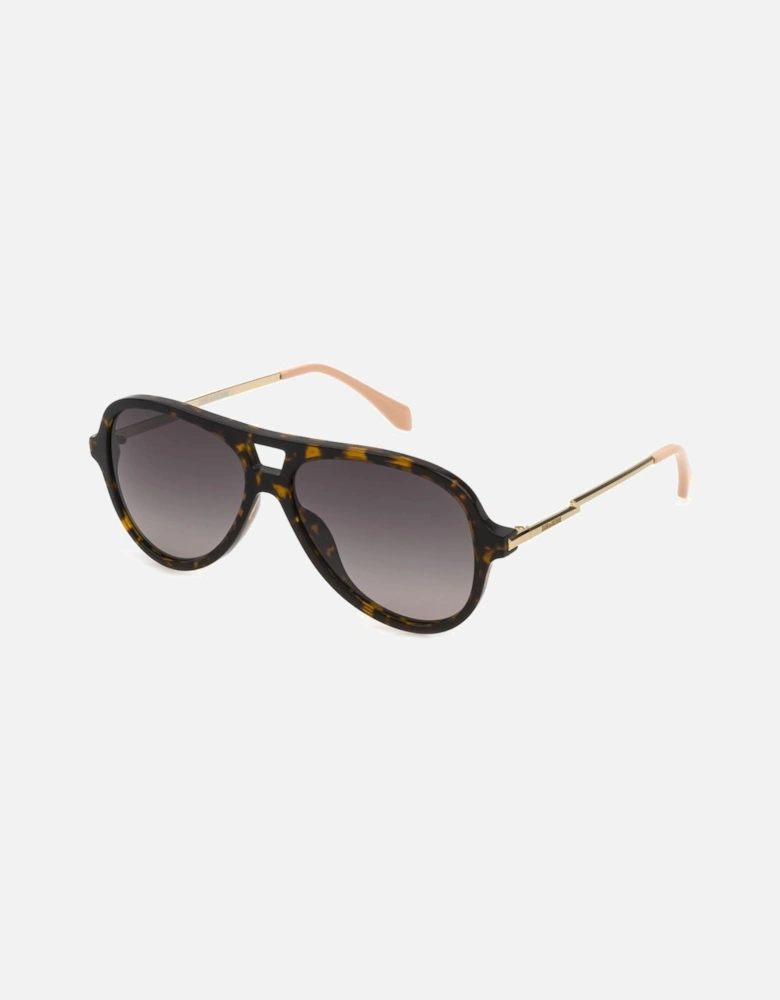 Acetate Metal Bracelet Watch with Brown Dial Women Sunglasses