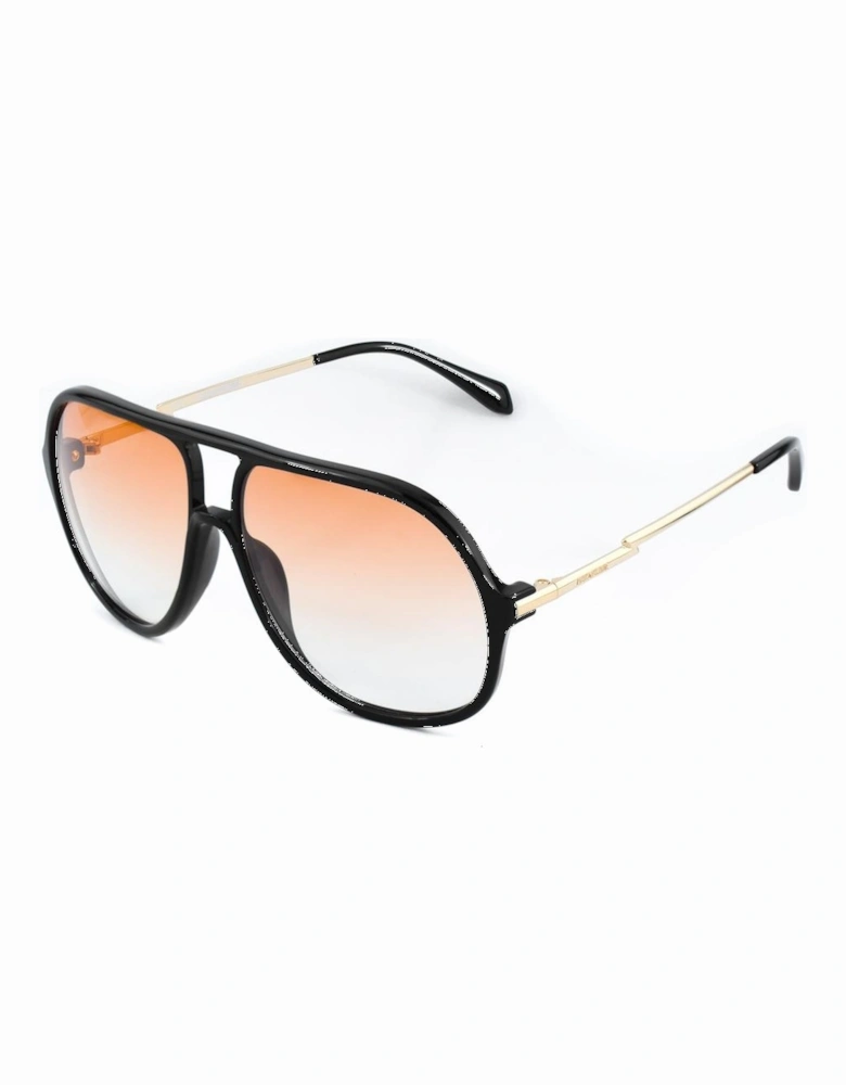 Acetate Bracelet Watch with Yellow Glass Unisex - Black Sunglasses