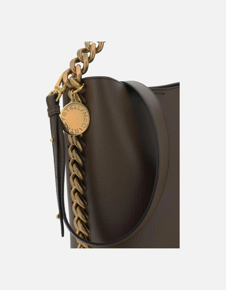 Chain Detail Bucket Bag Women - Brown Shoulder Bags