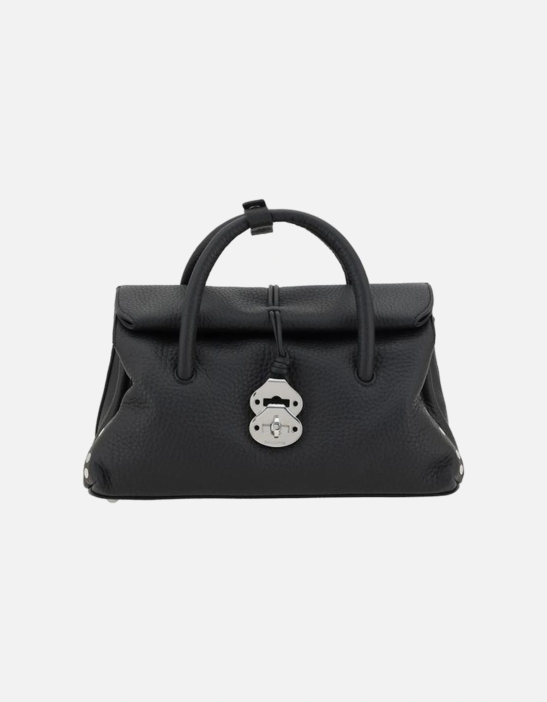 Elegant Leather Shoulder Bag with Stud Accents Women - Black, 5 of 4