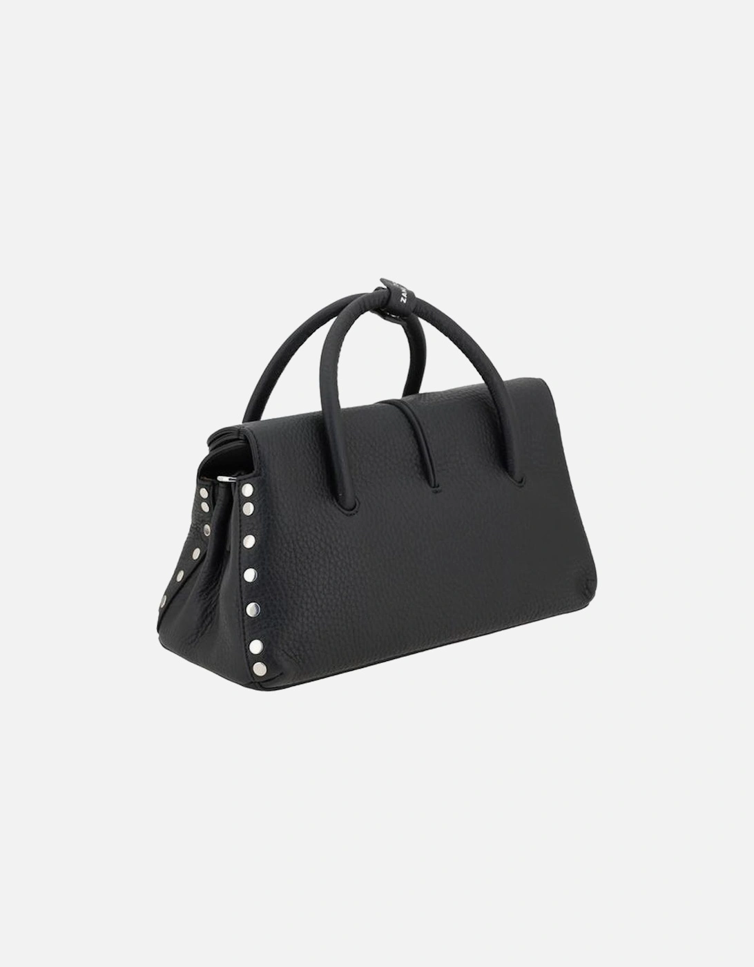 Elegant Leather Shoulder Bag with Stud Accents Women - Black