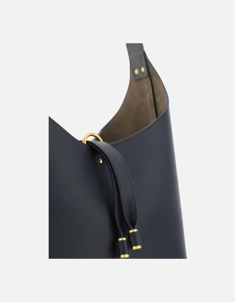 Calfskin Shoulder Bag with Tassel Embellishment Women - Black