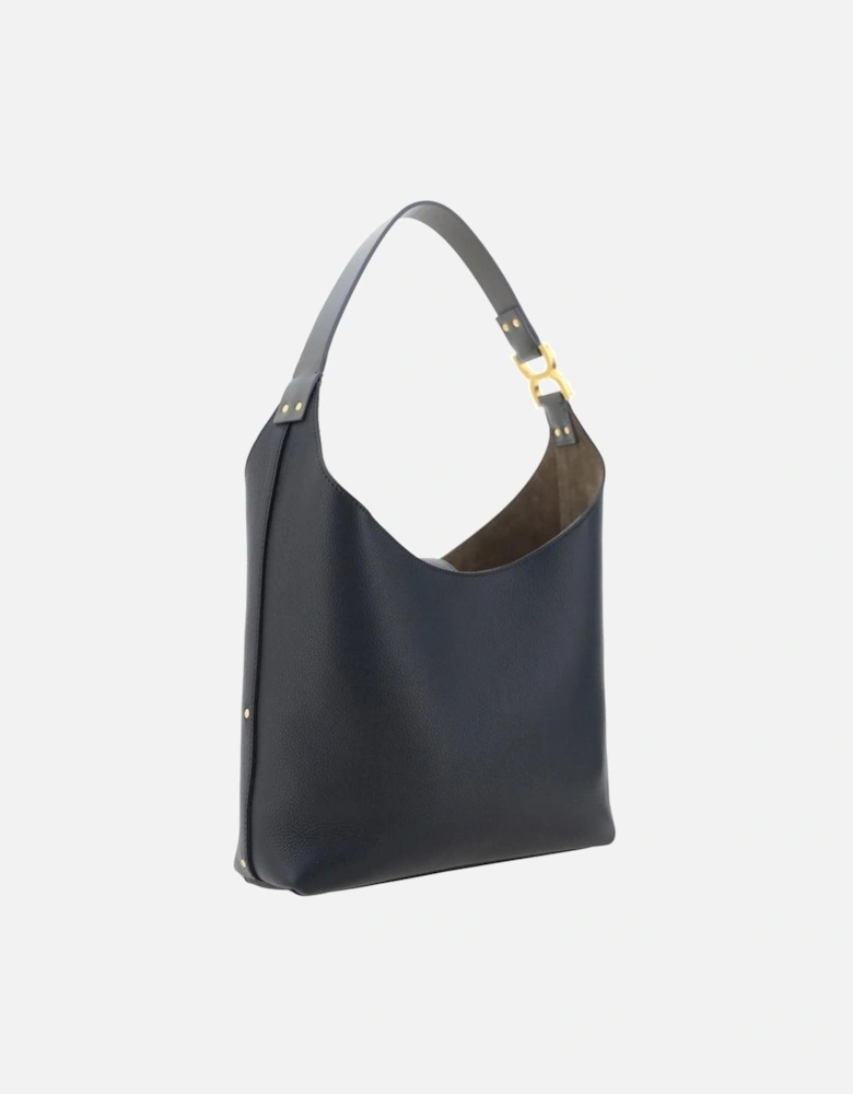 Calfskin Shoulder Bag with Tassel Embellishment Women - Black