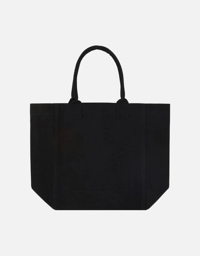 Cotton Tote Bag with Double Top Handle Women - Black Shoulder Bags