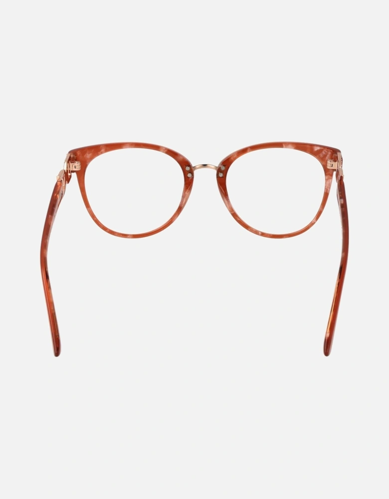 Round Acetate Frame Glasses with Demo Lenses Women - Brown