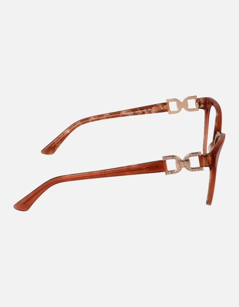 Round Acetate Frame Glasses with Demo Lenses Women - Brown