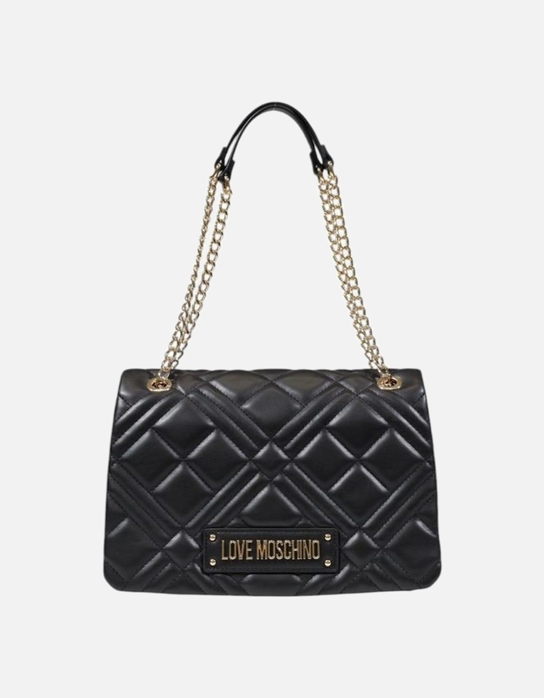 Love Moschino Womens Polyurethane Handbag with Medium Storage - Black - Size: ONE size - Love the Sales