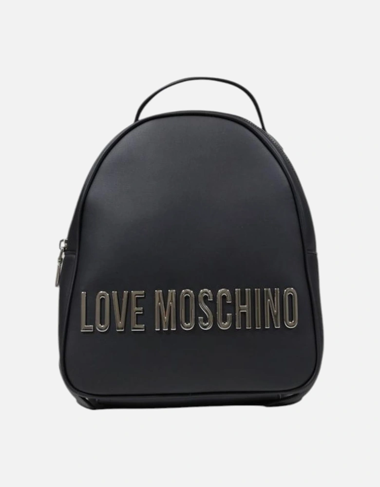 Polyurethane Womens Backpack - Black