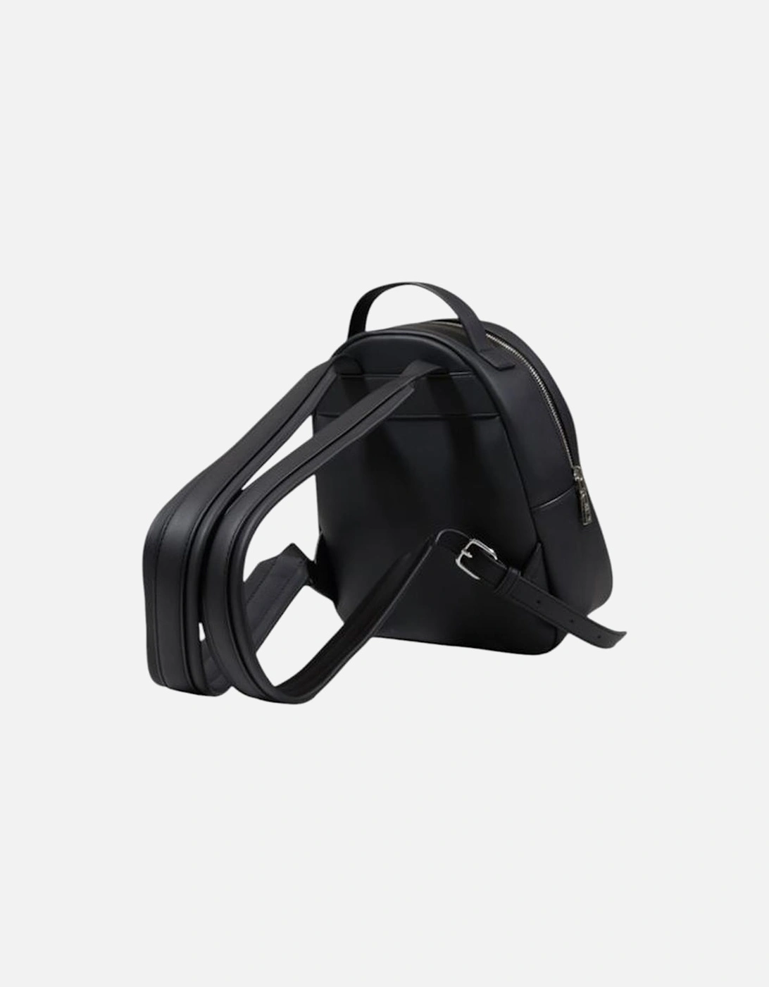 Polyurethane Womens Backpack - Black