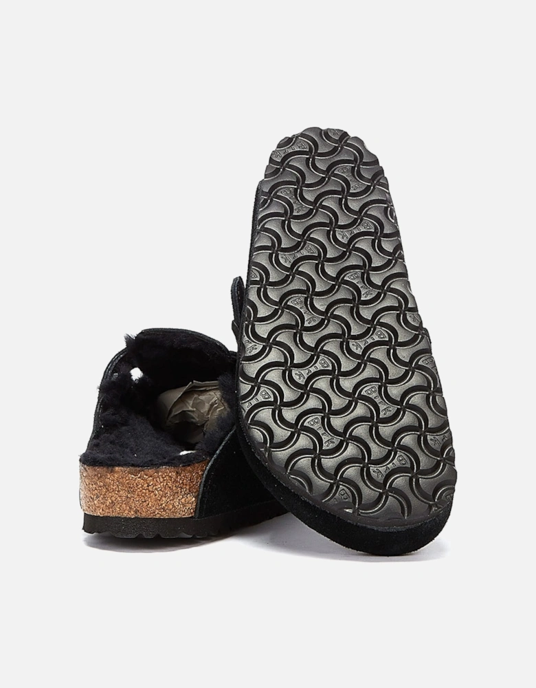 Shearling Black Slippers