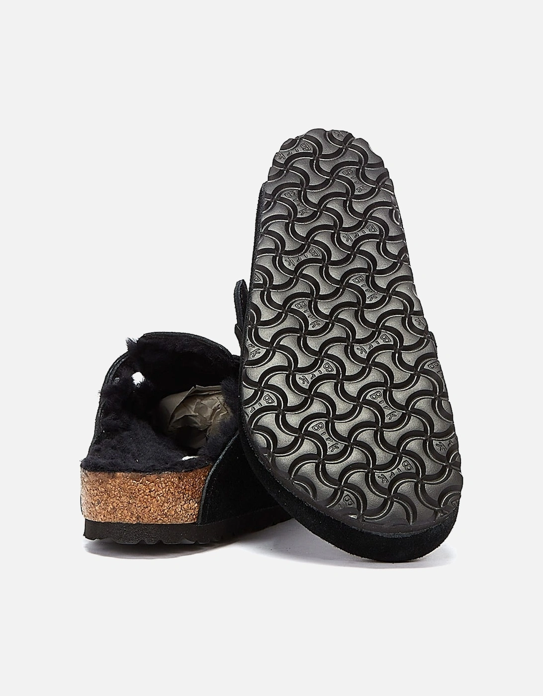 Shearling Black Slippers