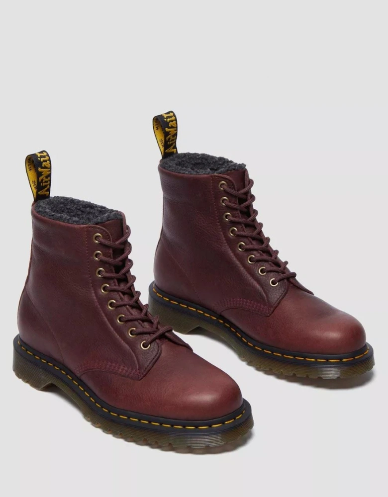 Dr. Martens Winterised 1460 WL Grizzly Leather Cherry Red Boots