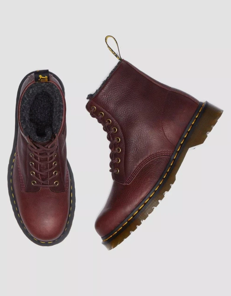 Dr. Martens Winterised 1460 WL Grizzly Leather Cherry Red Boots