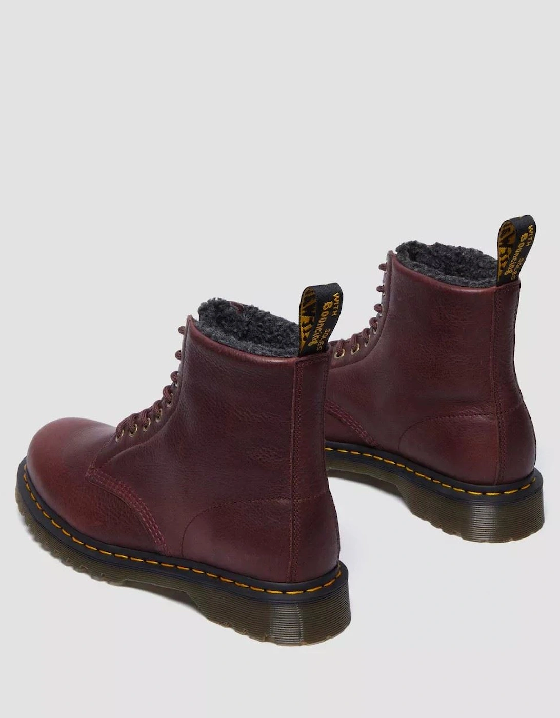 Dr. Martens Winterised 1460 WL Grizzly Leather Cherry Red Boots