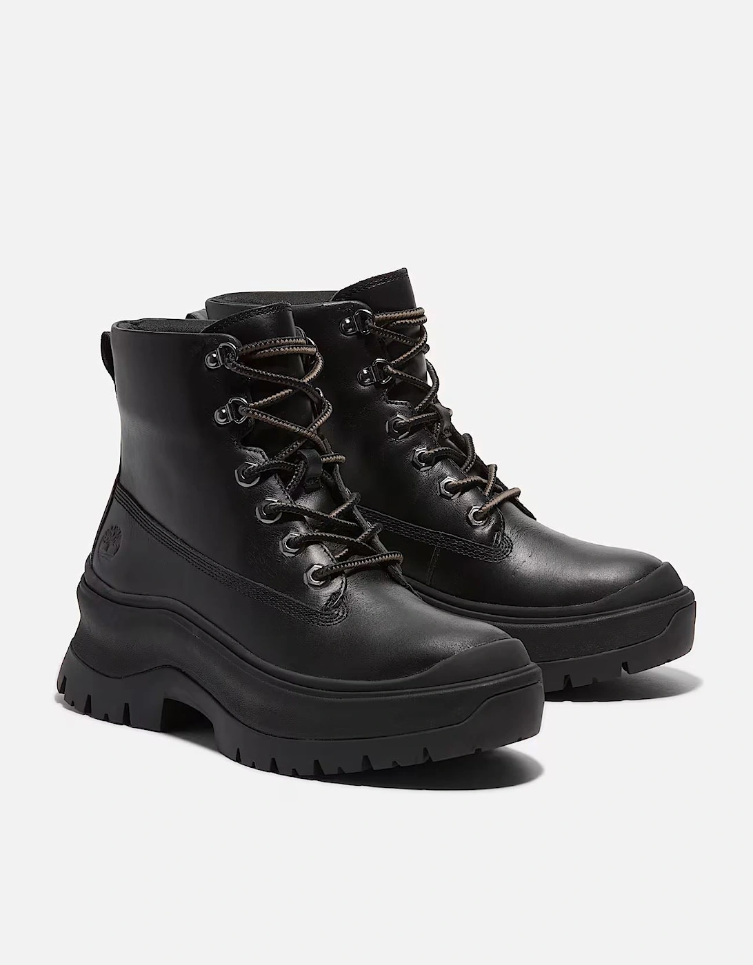 Women's Timberland Roxie Lane Mid Lace Leather Women's Black Boots - Size: 7