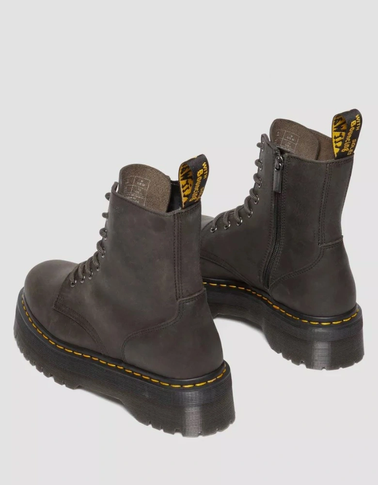 Dr. Martens Jadon Leather Women's Charcoal Grey Boots