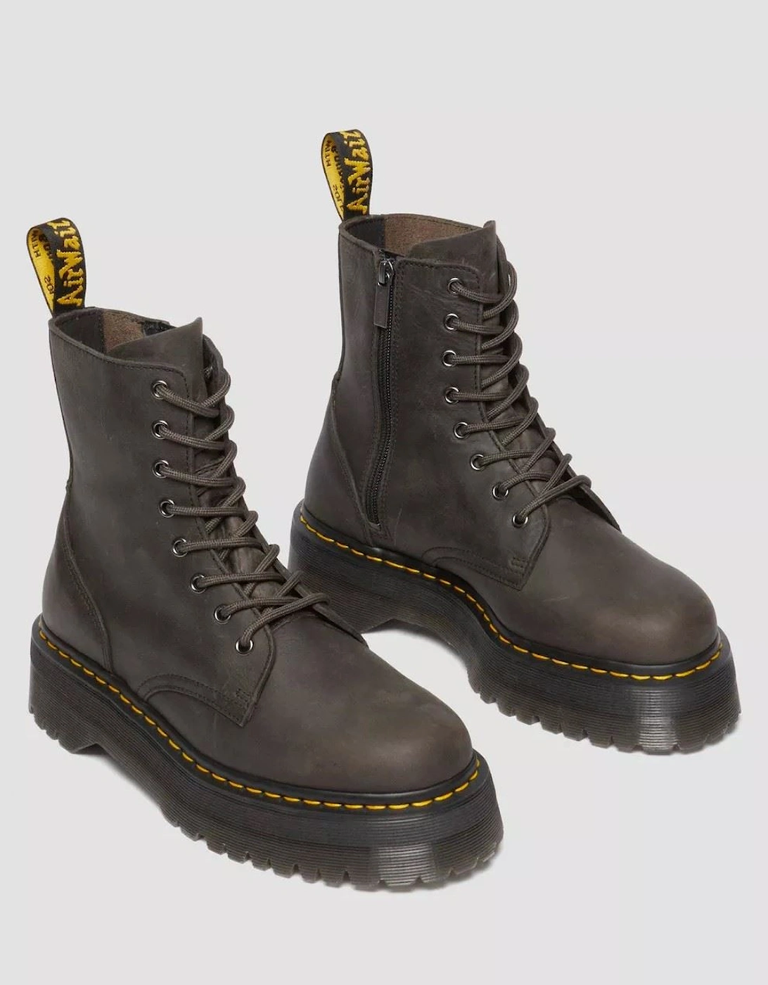 Dr. Martens Jadon Leather Women's Charcoal Grey Boots, 6 of 5