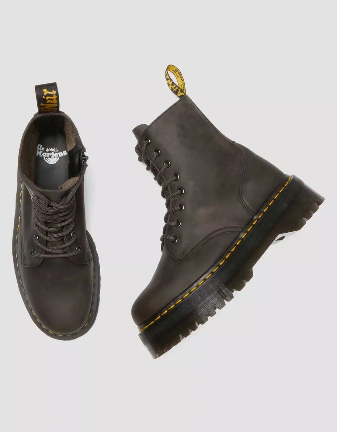 Dr. Martens Jadon Leather Women's Charcoal Grey Boots