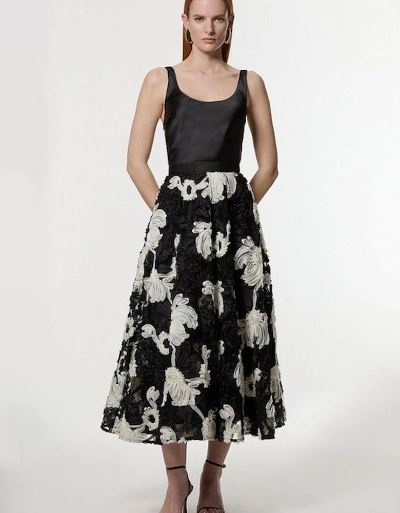 Tall Mono Textured Woven Prom Skirt