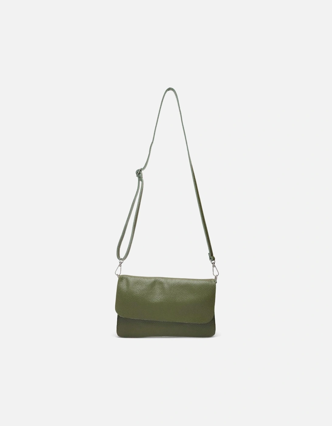 London Male Leather Bag with Fold Over Styling Olive, 2 of 1