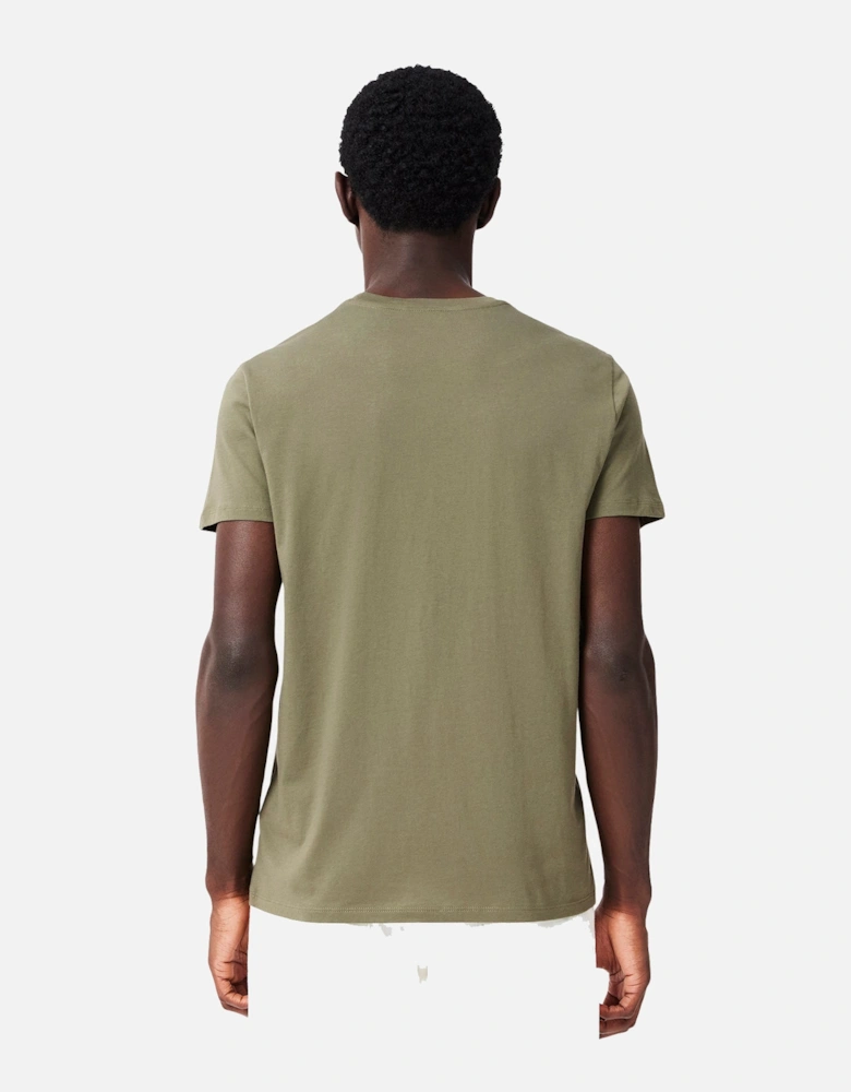 Cotton Pima Crew Neck T-Shirt Khaki Green