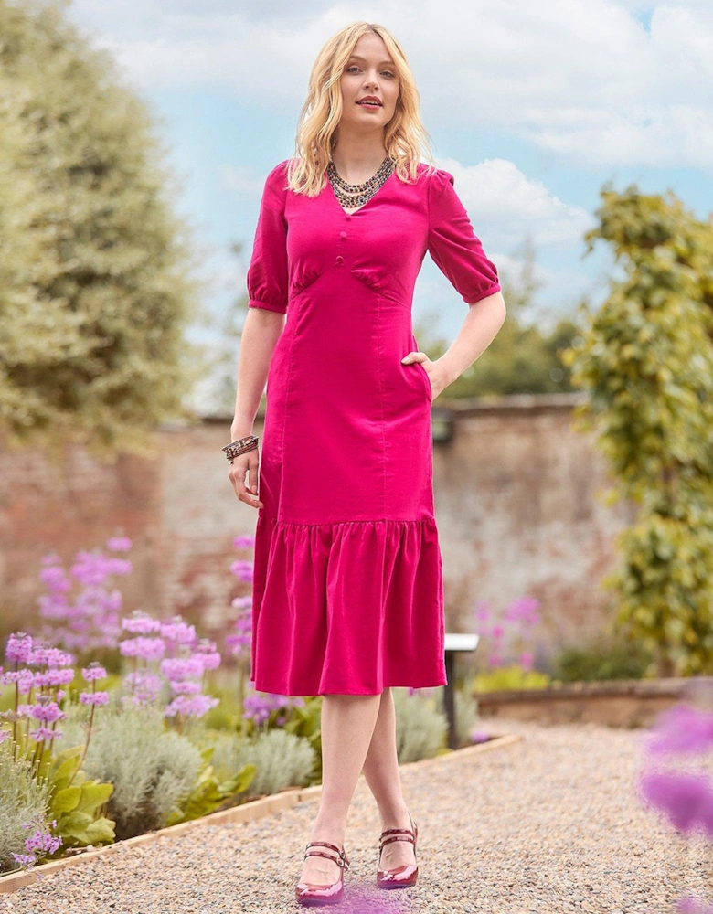 Curiously Cord Dress -pink