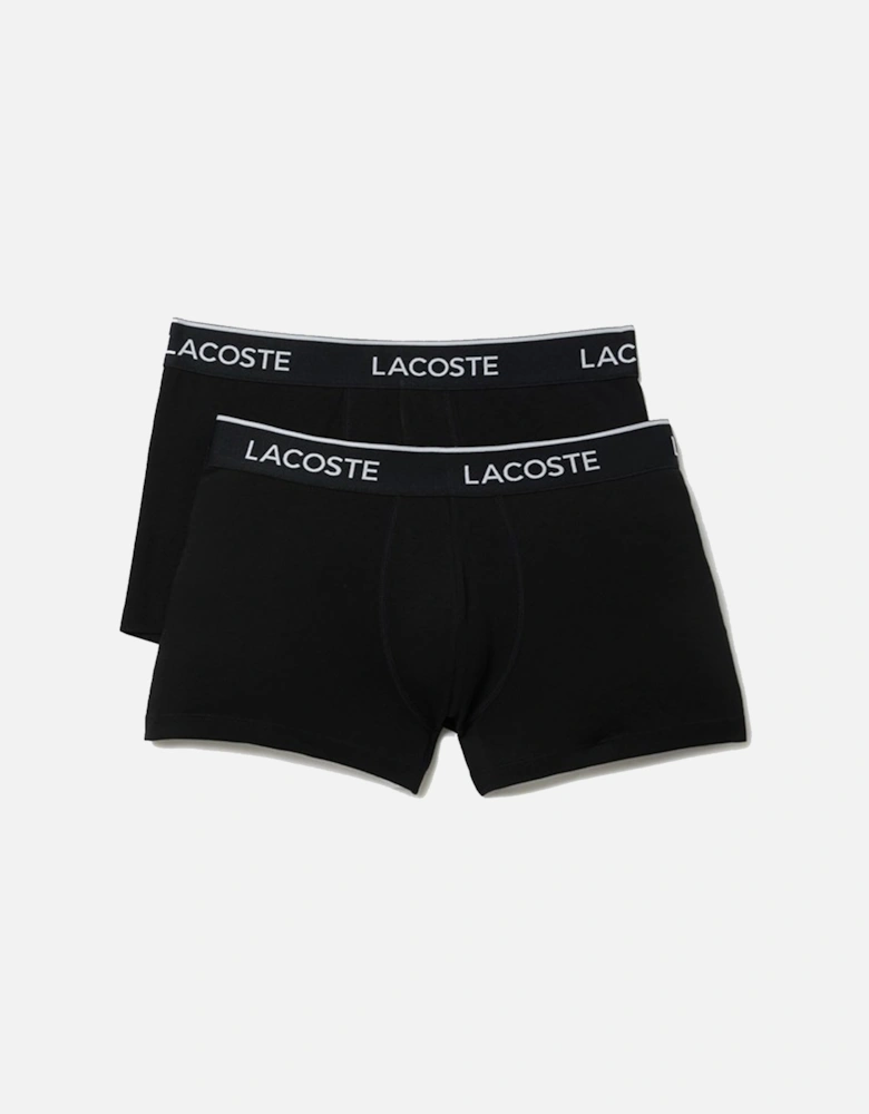 2 Pack Cotton Stretch Logo Trunks Black/Black