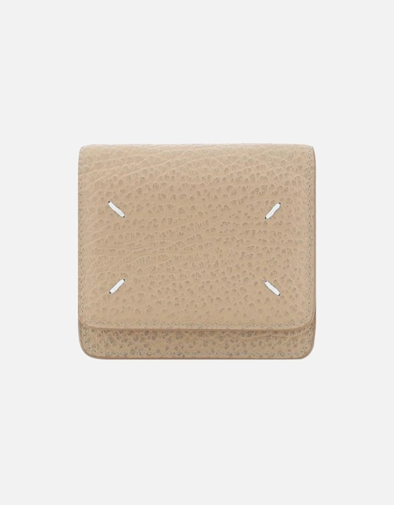 Calfskin Shoulder Wallet with Chain Strap Women - Beige