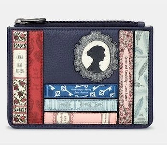 navy Jane Austen Bookworm Zip Top Purse Y1321