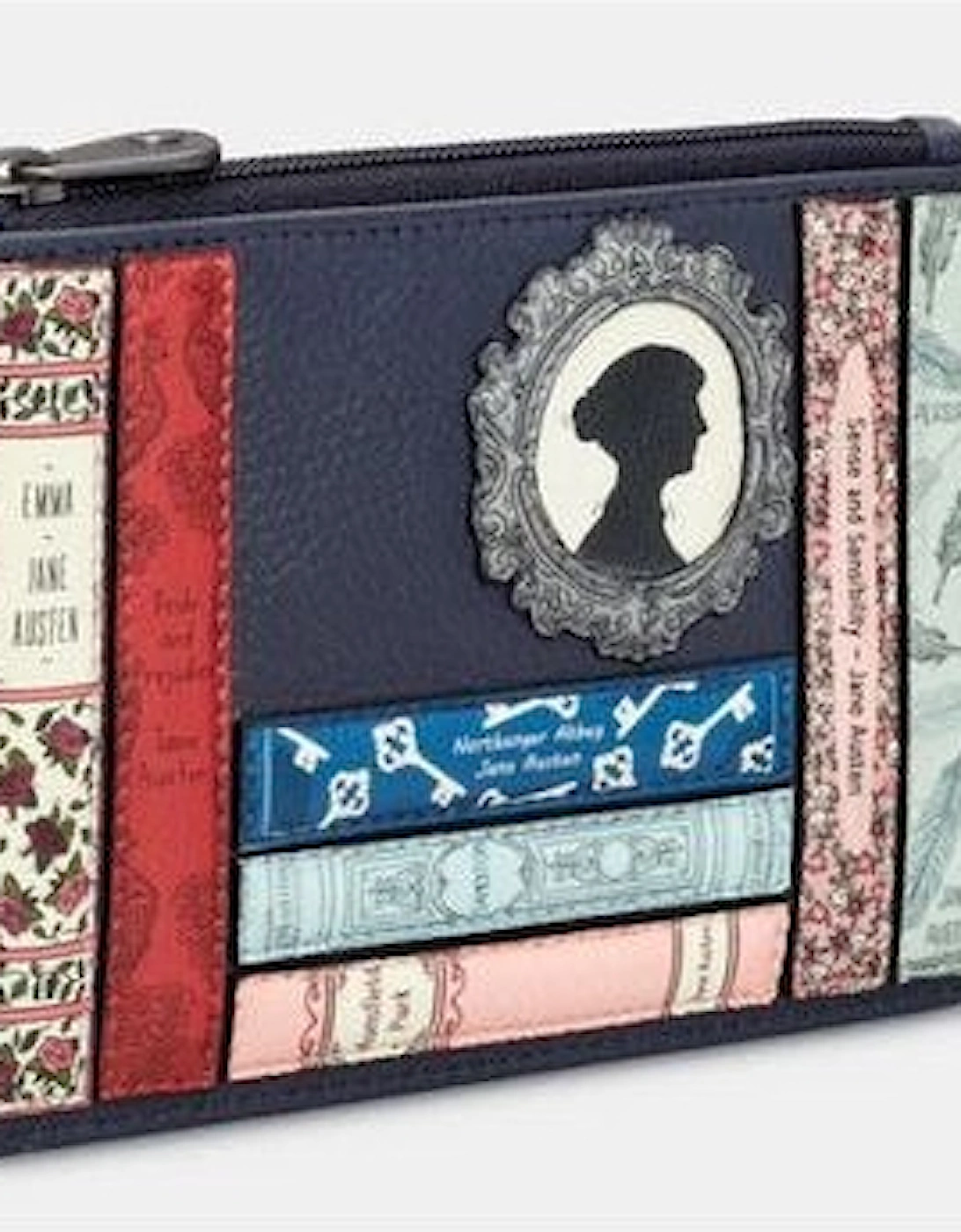 navy Jane Austen Bookworm Zip Top Purse Y1321, 5 of 4