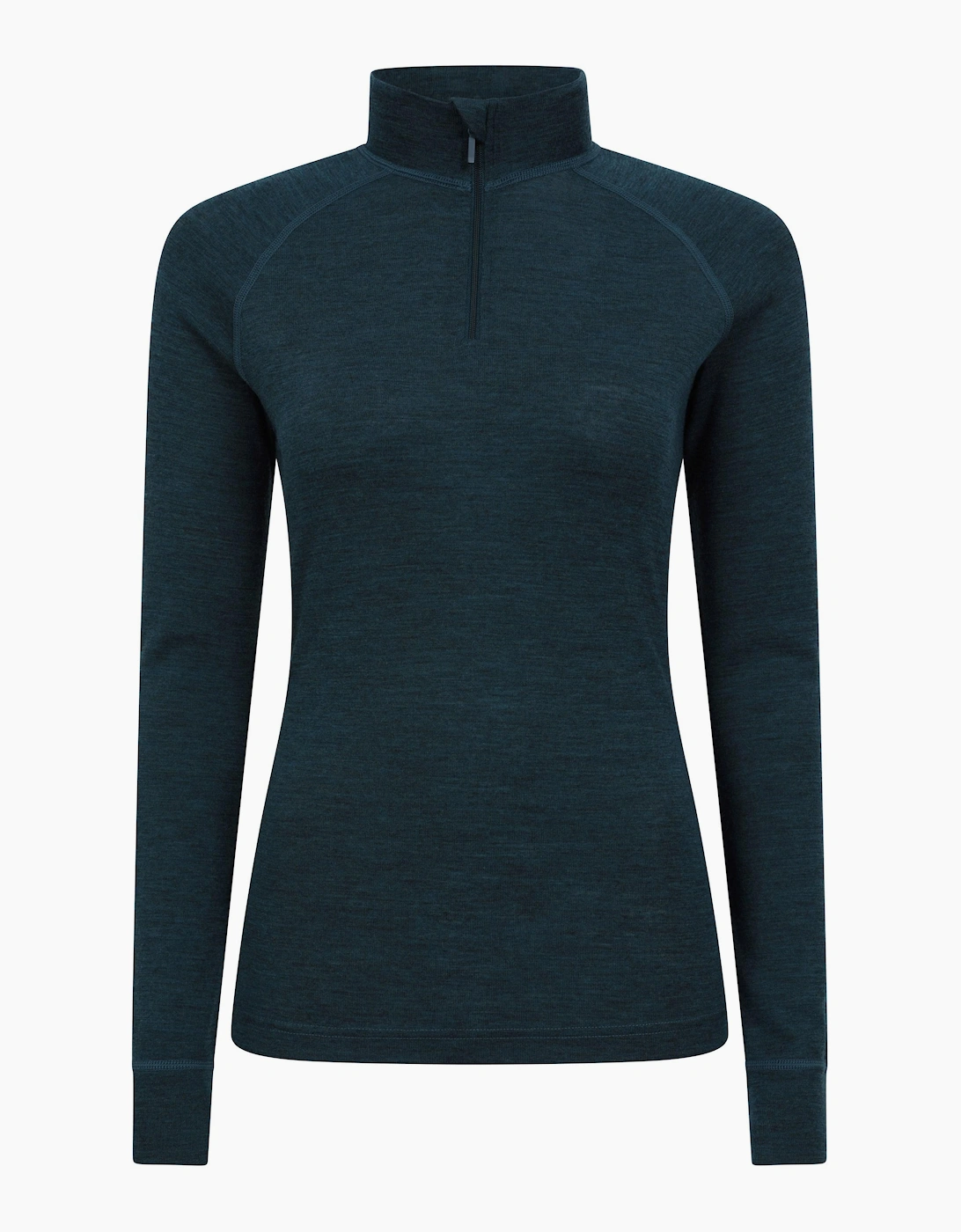 Mountain Warehouse Women's Blue/Green / Merino Wool Zip Neck Thermal Top - Size 12