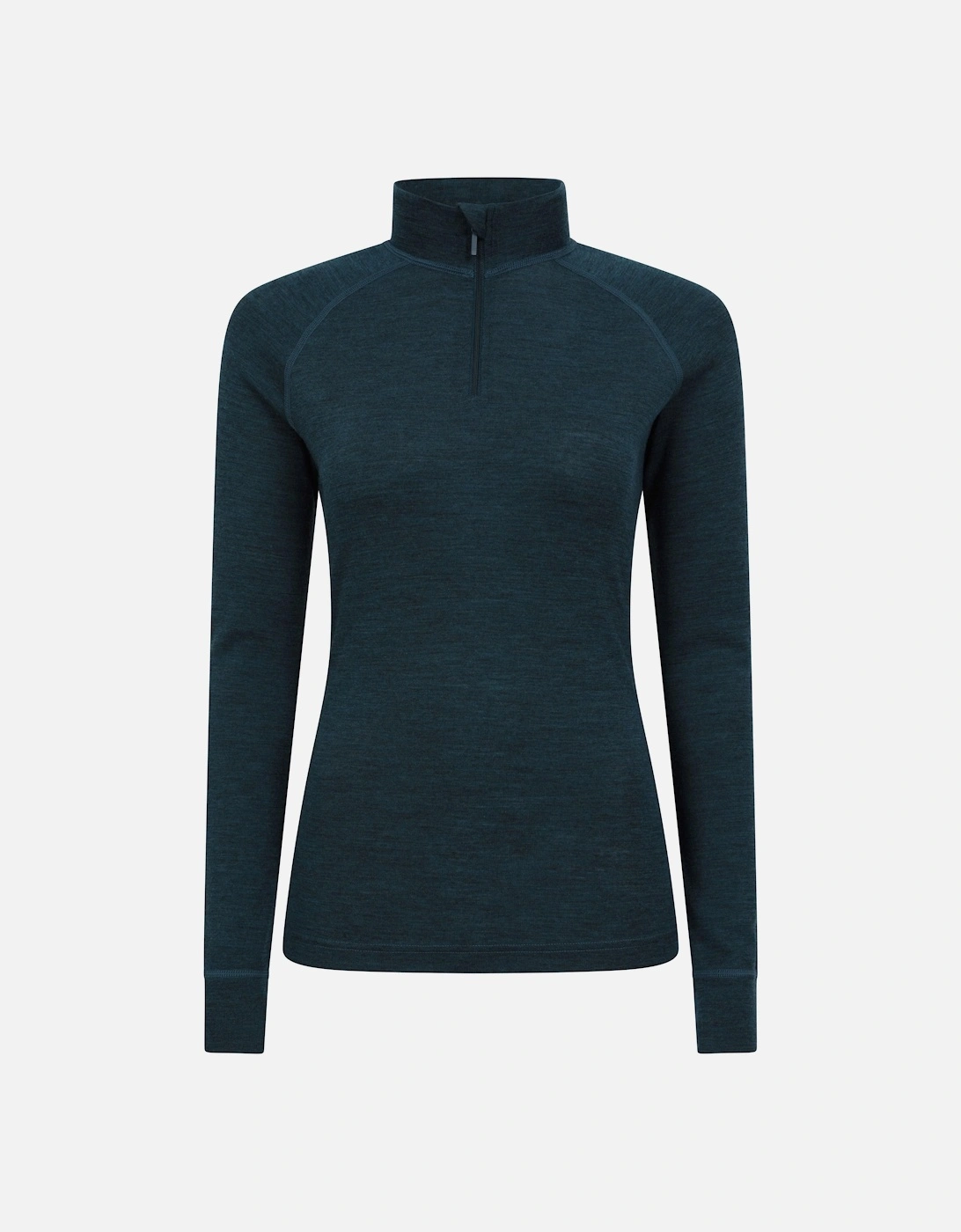 Womens/Ladies Merino Wool Zip Neck Thermal Top, 2 of 1