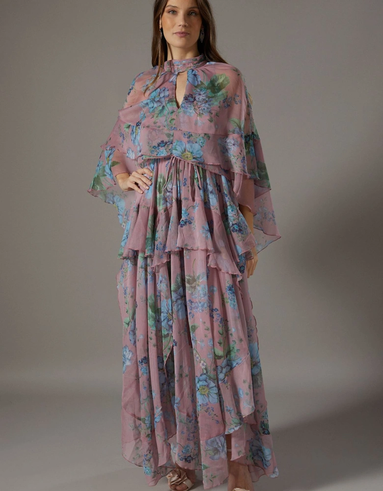 Printed Chiffon Boho Maxi Dress