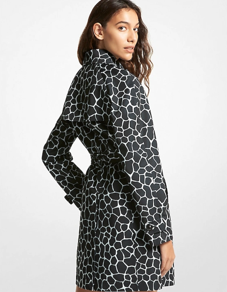 Animal Print Trench Coat