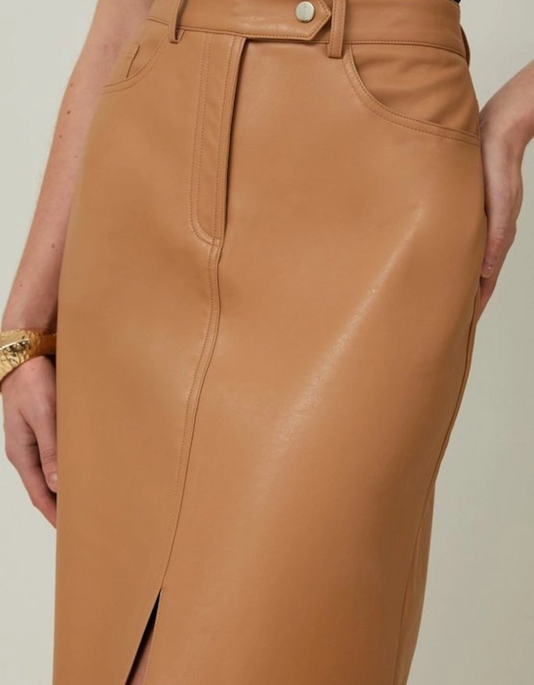 Faux Leather Pencil Maxi Skirt
