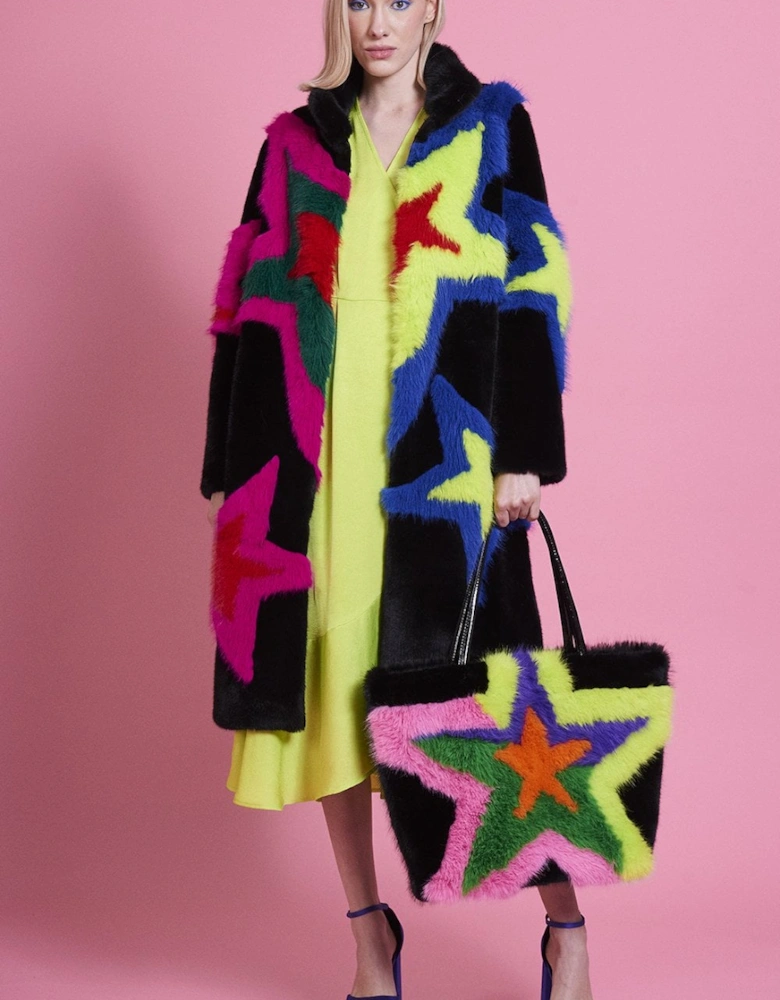 Black Handmade Star Bamboo Loycell Blend Large Bag