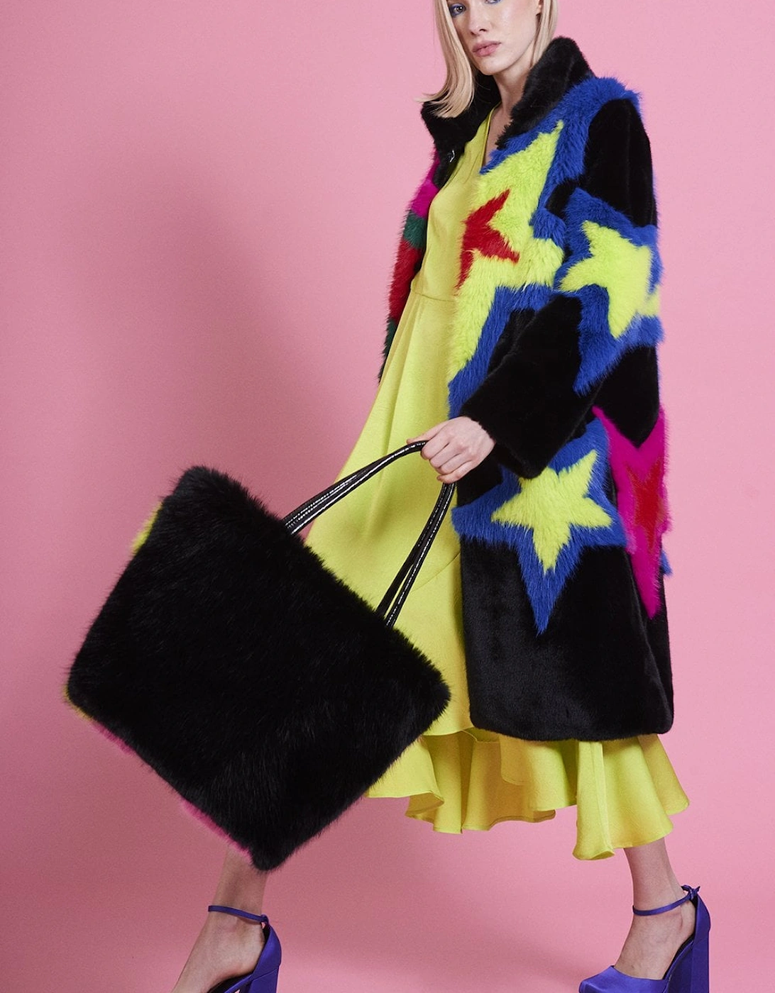 Black Handmade Star Bamboo Loycell Blend Large Bag
