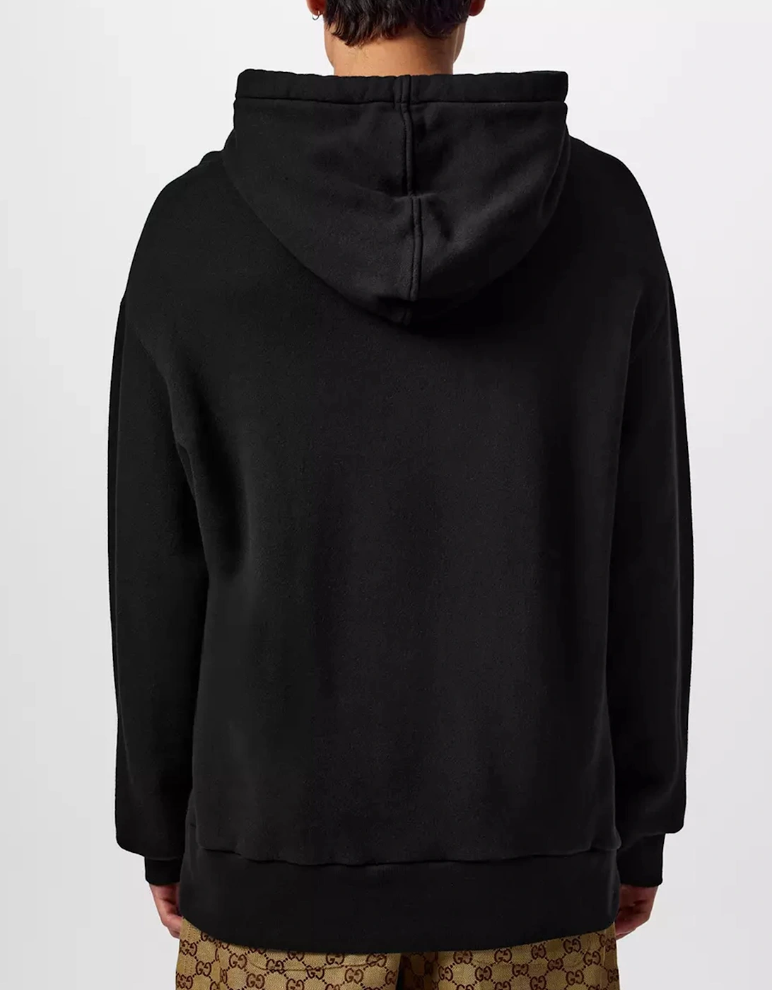 Interlocking GG Logo Printed Hoodie in Black